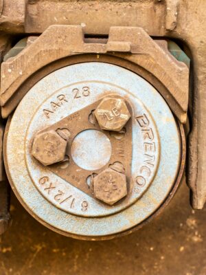 Detailed view of a Brenco industrial metal bearing captured in Reads Landing, MN.